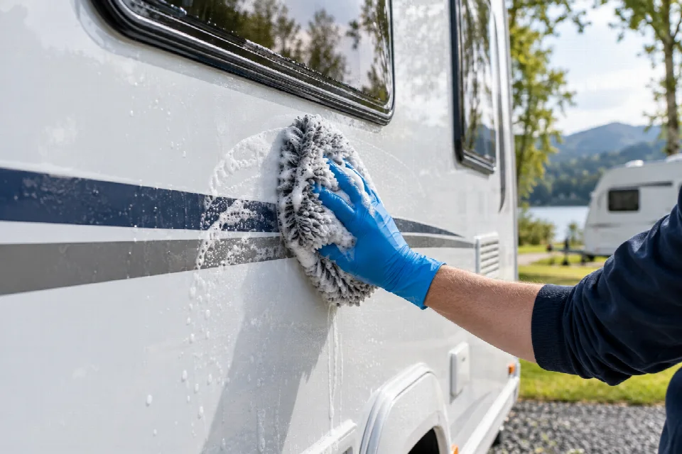 Illustration of a cleaning application